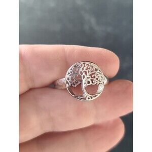 925 Sterling Silver Tree Of Life Ring, Size US 10.5, Vintage